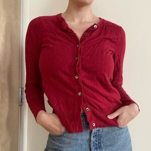 Eddie Bauer Women's Red Button-Down Shirt